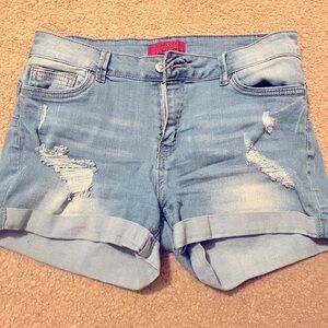Wax Jean Light Blue Distressed Women's Jean Shorts